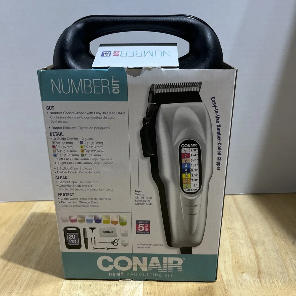 Conair Mens Clipper Hair Cutting Kit Number 20-Pc Corded Clippers ‎ HC408R
